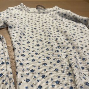 Brandi Melville Waffle T-Shirt with Floral Pattern